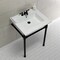 Fauceture KVPB25227W40 Dreyfuss 25" Console Sink W/SS Leg (4", 3 Hole), Wht/Blk KVPB25227W40 - alternate 5